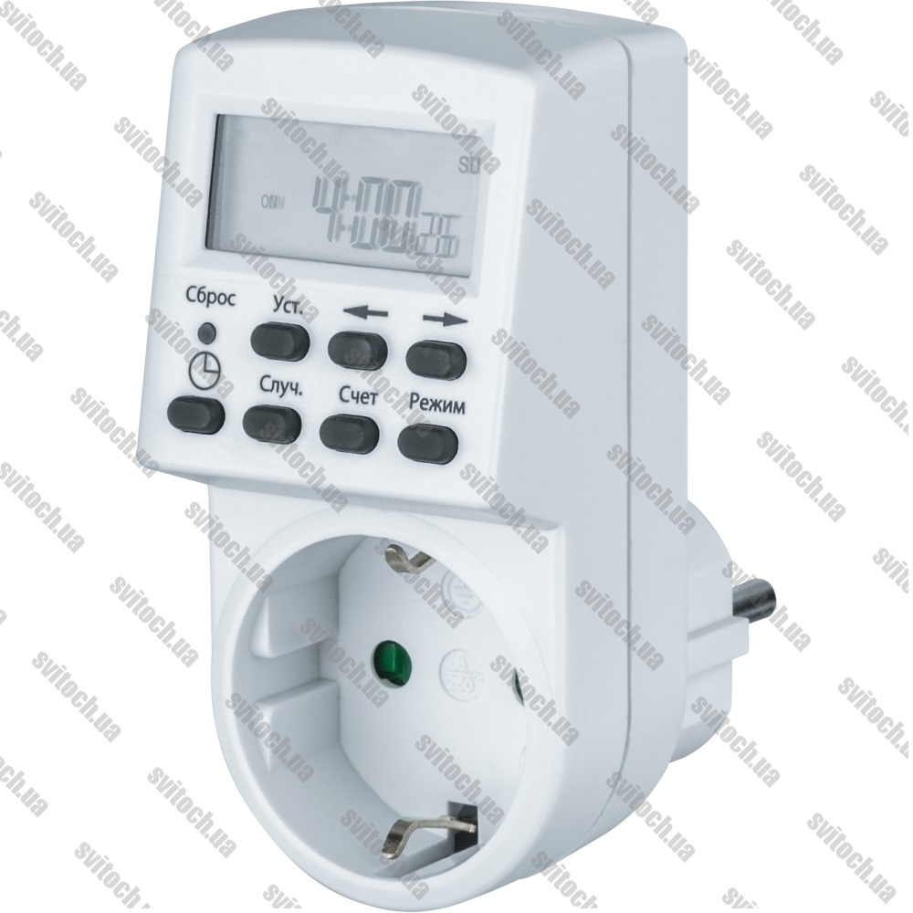 Розетка с таймером Navigator 61555 NTR-E-S01-WH (электронная)