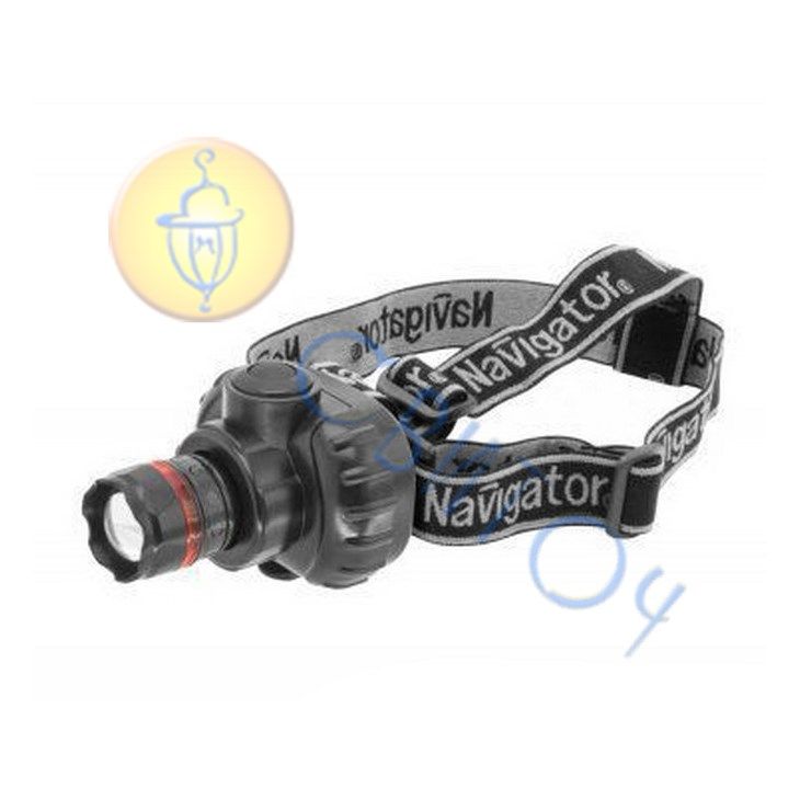 Фонарик Navigator 94950 NPT-H03-3AAA налобн. 3 реж.,фокус, 1LEDx1Вт, блист.