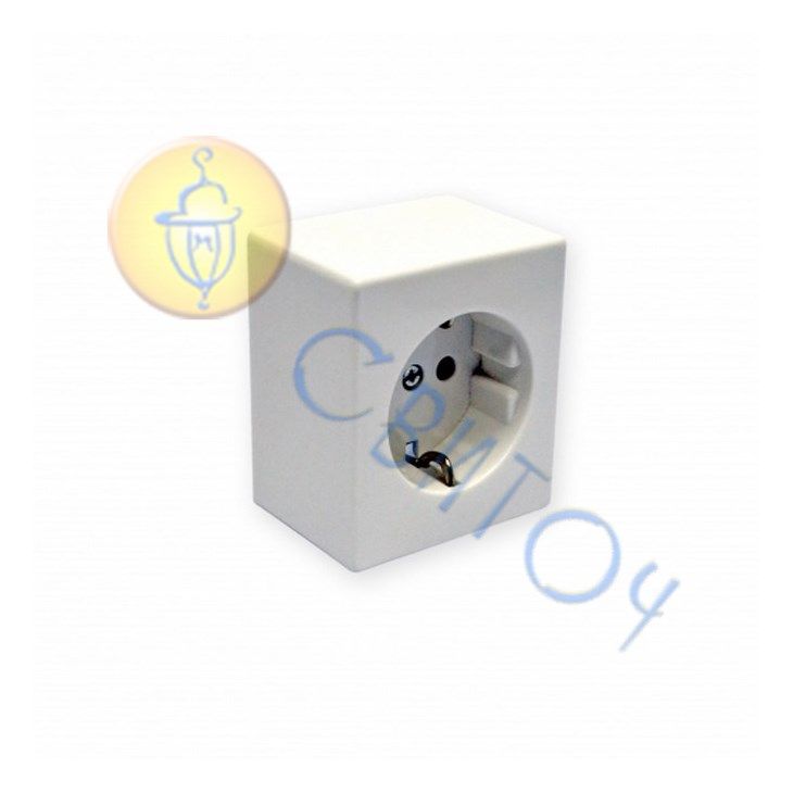 Розетка Hager с заземлением белая 5655 (винт) 16А/230В Polo.5655 (50S2AUW)