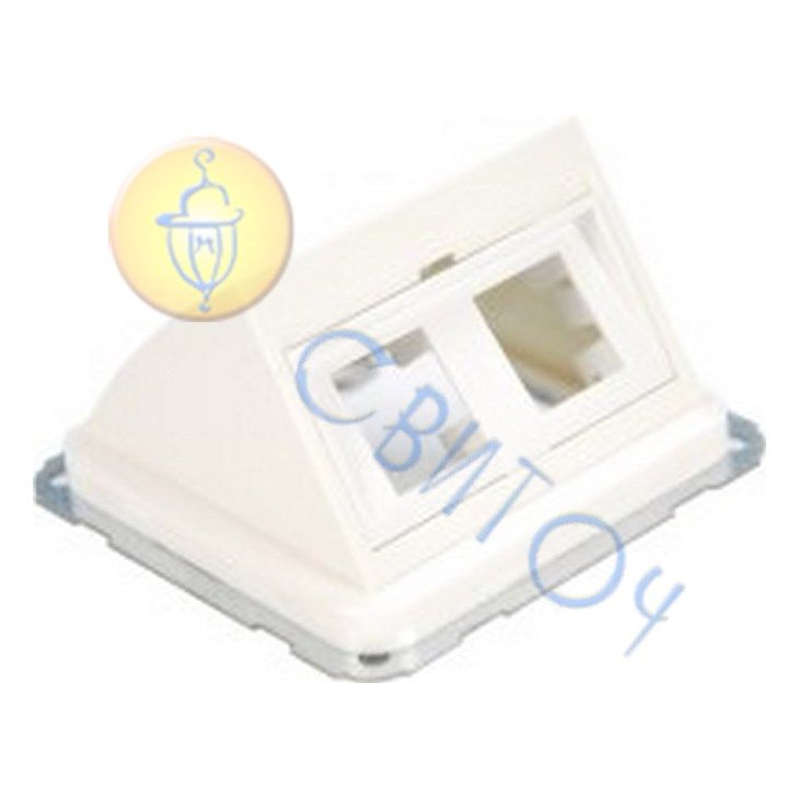 Корпус угловой Hager для установки двух разьемов RJ-12/RJ-45 производства АМР белый REGINA (13022401)