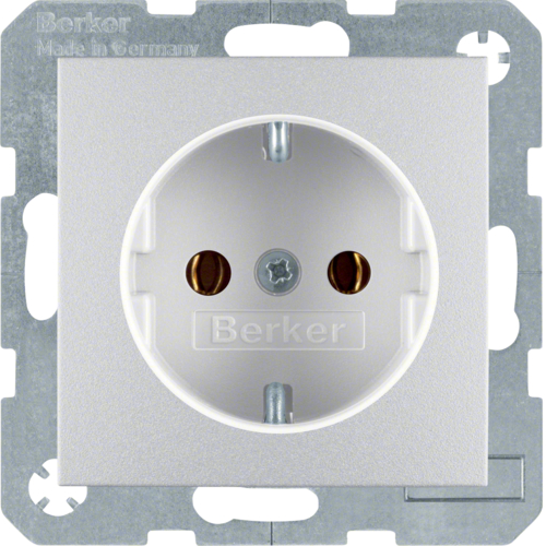 Розетка Berker с з/к, алюминий, 16А/250В B.х (47431404)