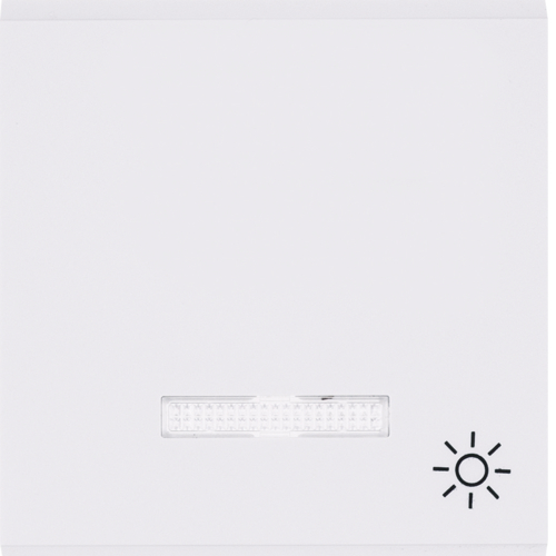 Клавиша Hager с линзой з символом "Свет" Lumina-2, белая (WL6120)