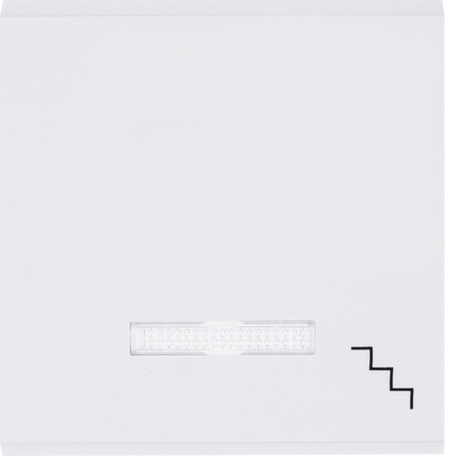 Клавиша Hager с линзой з символом "Ступени" Lumina-2, белая (WL6130)