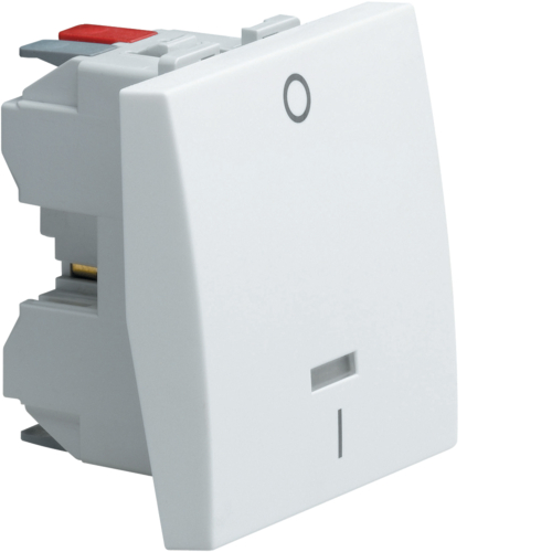 Выключатель Hager 2-пол. со знаками І-0, з возможн.подсветки, 2М Systo белый, 10А/250В (WS009)