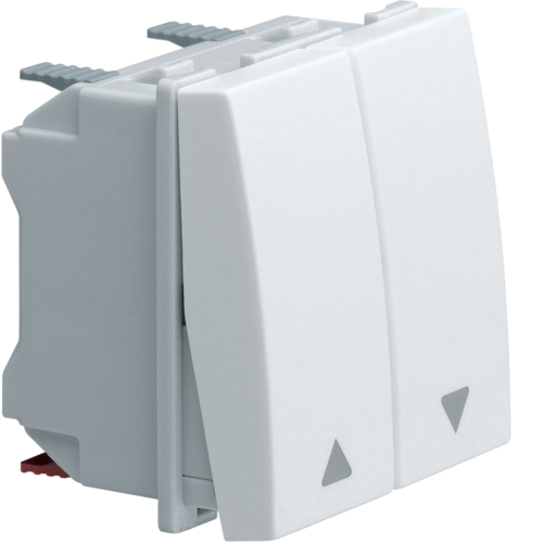 Выключатель Hager для жалюзи 2-клавишный фиксатор 2М Systo белый, 10А/250В (WS300)