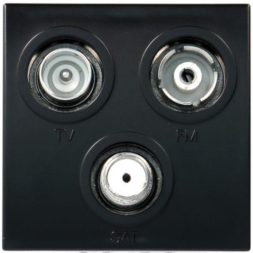 Розетка Hager ТВ-ФМ-САТ концевая 2-входа 2М Systo антрацит (WS257N)