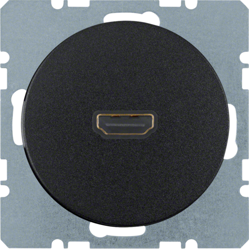 HDMI-Розетка Berker, подключение сзади под углом 90град., черная, R.x (3315432045)