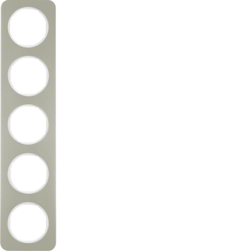 Рамка Berker 5Х нержавеющая сталь/пол.белизна, R.1 (10152114)