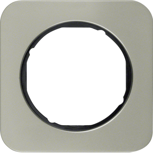 Рамка Berker 1Х нержавеющая сталь/черный, R.1 (10112104)