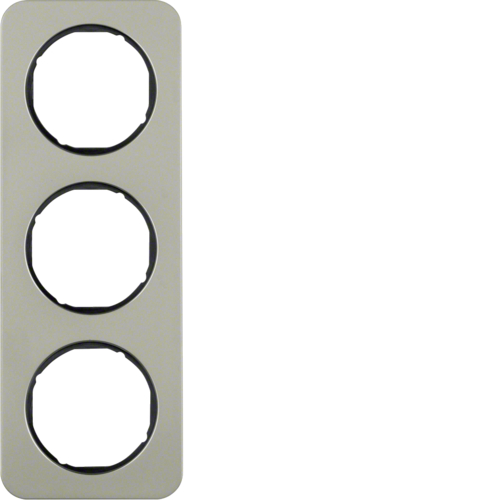 Рамка Berker 3Х нержавеющая сталь/черный, R.1 (10132104)