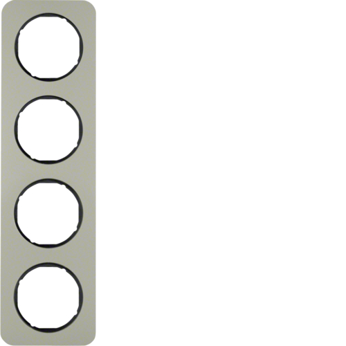 Рамка Berker 4Х нержавеющая сталь/черный, R.1 (10142104)