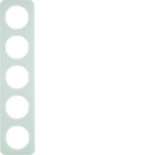 Рамка Berker 5Х стекло/пол.белизна, R.1 (10152109)