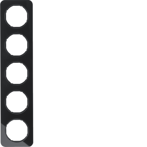 Рамка Berker 5Х стекло/черный, R.1 (10152116)