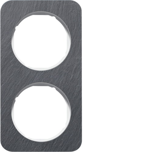 Рамка Berker 2Х антрацит/пол.белизна, сланець, R.1 (10122389)