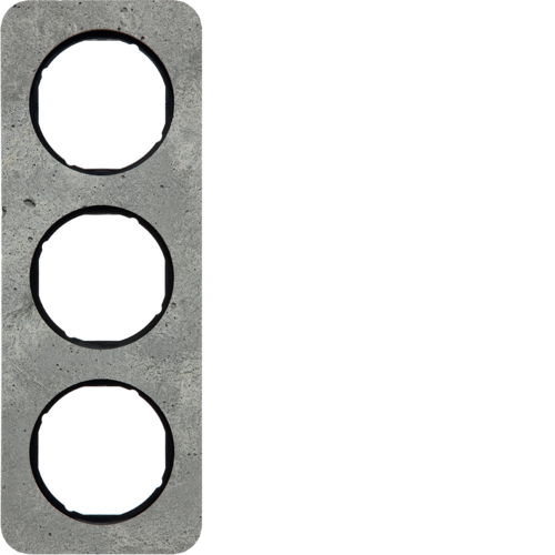 Рамка Berker 3Х серый/черный, бетон, R.1 (10132374)