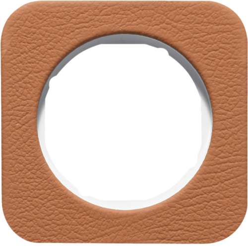 Рамка Berker 1Х коричневый/пол.белизна, кожа, R.1 (10112369)