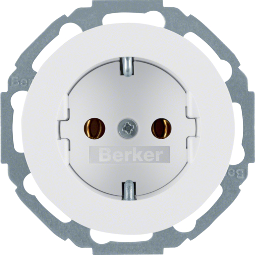 Розетка Berker с з/к, 16А/250В, пол.белизна, R.Classic (47452089)