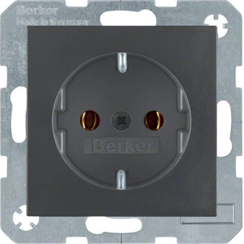 Розетка Berker с з/к, винтовые клеммы, антрацит, 16А/250В S.1 (41431606)