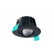 OBICO 68 IP65 530lm 3CCT DIM ADJ BLACK Врезной светодиодный влагозащищенный светильник круглый дымированный с регулировкой цветовой температуры Sylvania (0005364)