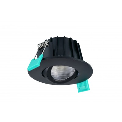 OBICO 68 IP65 530lm 3CCT DIM ADJ BLACK Врезной светодиодный влагозащищенный светильник круглый дымированный с регулировкой цветовой температуры Sylvania (0005364)