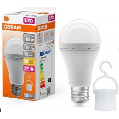 Светодиодная лампа с аккумулятором OSRAM LED CL A60 RECH 8W/840 230V E27 6X1 (4099854190131)