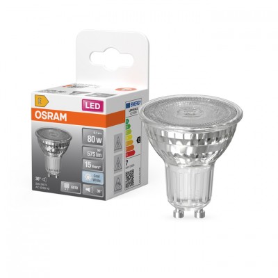 LED PAR16 80 36 6,1W/840 230V GU10 6X1 OSRAM скляна колба