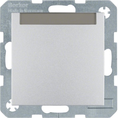 Розетка Berker с з/к, крышка, поле д/надписи, защ.контактов, алюминий, 16А/250В B.х (47461404)