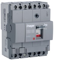 Автоматический выключатель Hager x160, In=25А, 4п, 18kA, Тфикс./Мфикс. (HDA026L)