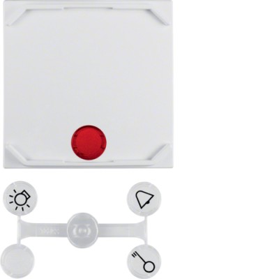 Клавиша Berker 1Х с линзами, с насечкой для губного стержня, пол.белизна S.1 (16611949)