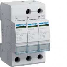Разрядник Hager класса 2, 3п, 40kA, Up<=2kB (SPN513)