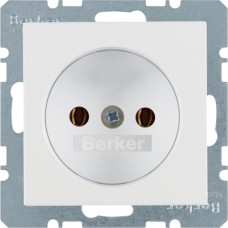 Розетка Berker без з/к, пол.белизна матовая, 16А/250В S.1/B.х (6167031909)