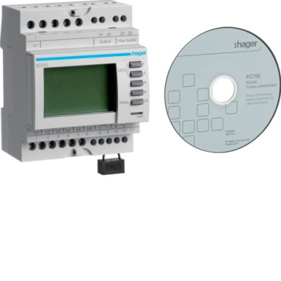 Концентратор импульсов Hager, RS485/MODBUS (EC700)