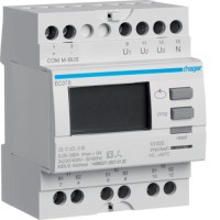 3-Фазный счетчик Hager непрямого подключения Mbus, 4м (EC378)