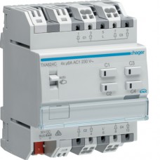Исполнительное устройство Hager для жалюзи KNX-easylinklink 4-канальное, 230В (TXA624C)