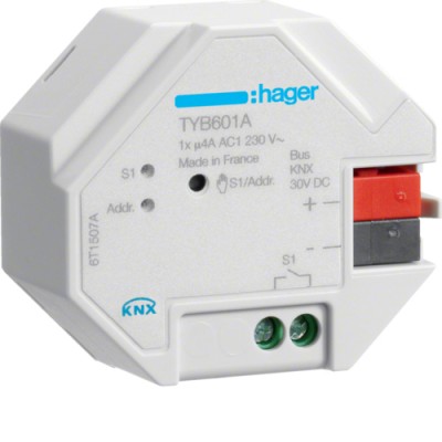 Исполнительное устройство Hager KNX 1-канальное, в/у, 4А (TYB601A)