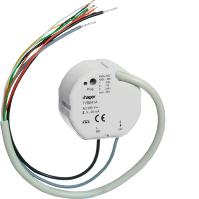 Исполнительное устройство Hager для систем отопления KNX, 1-канальное, Triac, в/у, 230В (TYB641A)