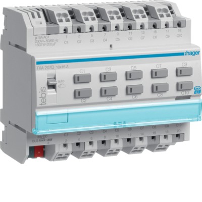 Исполнительное устройство Hager KNX 10-канальное, 10A, C-Last (TXA207D)