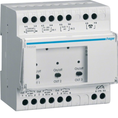Телефонный интерфейс Hager, 3 входа, 3 выхода (TH020A)