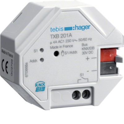 Исполнительное устройство Hager KNX 1-канальное, в/у, 4А/30В (TXB201A)