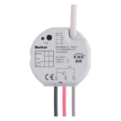 Исполнительное устройство Hager 6А, 2-канальное, в/у, KNX (75342001)