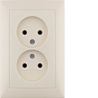 Розетка Berker без з/к двойная, цельная, белая, 16А/250В S.1 (6167548982)