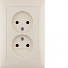 Розетка Berker без з/к двойная, цельная, белая, 16А/250В S.1 (6167548982)
