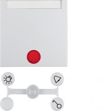 Клавиша Berker 1Х с линзами и полем д/надписи, пол.белизна S.1 (16288989)