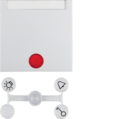 Клавиша Berker 1Х с линзами и полем д/надписи, пол.белизна S.1 (16288989)