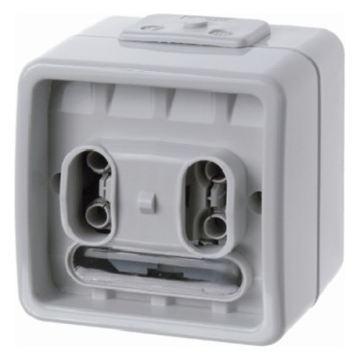 Кнопка Berker 1-клавишная с шинним контроллером, 1-канальная, серая, AQUATEC IP44 (75191000)