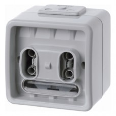 Кнопка 2-клавишная Berker с шинним контроллером, серая, AQUATEC IP44 (75192000)