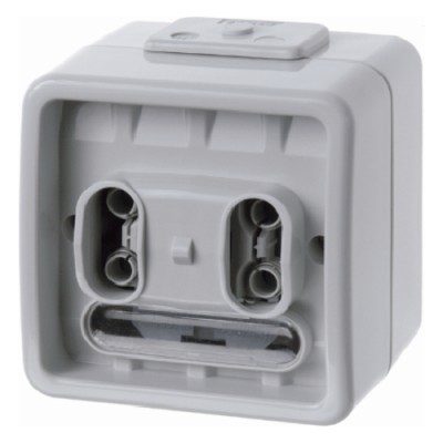 Кнопка 2-клавишная Berker с шинним контроллером, серая, AQUATEC IP44 (75192000)