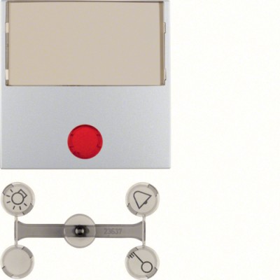 Клавиша Berker 1Х с линзами и большим полем д/надписи, алюминий B.х (16961404)