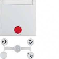 Клавиша Berker 1Х с линзами и полем д/надписи, пол.белизна матовая S.1/B.х (16281909)