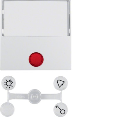 Клавиша Berker 1Х с линзами и большим полем д/надписи, пол.белизна матовая S.1/B.х (16961909)